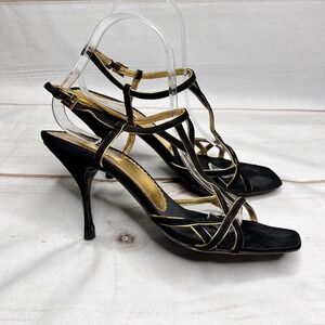 Prada Suede T Strap Strappy Sandals Heels
